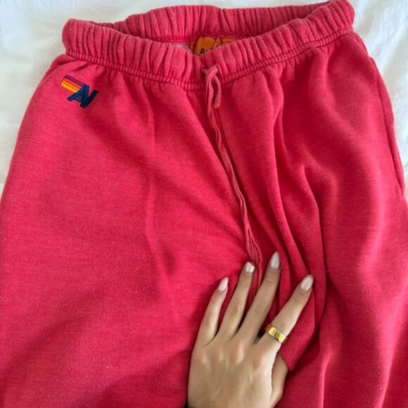 Aviator Nation Red Lightning Bolt Sweatpants - Picture 2 of 4